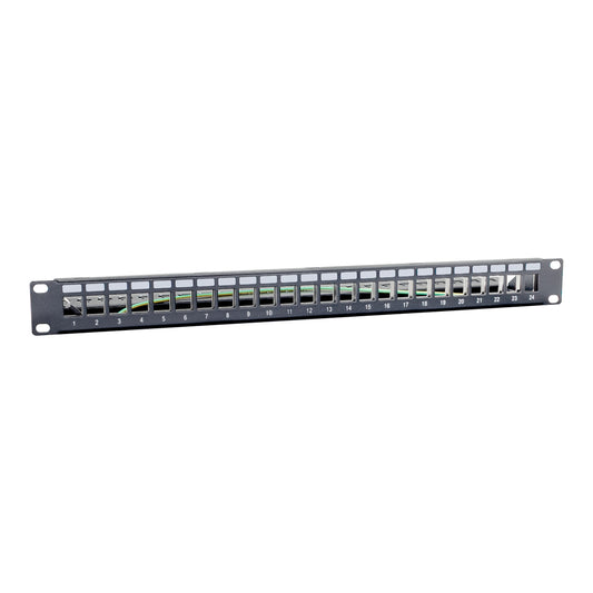 LINKQNET 24-PORT UNPOPULATED PATCH PANEL WITH CABLE MANAGEMENT BAR - Guards On Duty Shop & Security Guards
