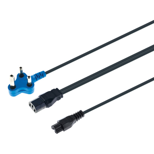 LINKQNET 3M DEDICATED BLUE PLUG POWER CABLE WITH 1× IEC C13 FEMALE AND 1× CLOVER CONNECTOR - Guards On Duty Shop & Security Guards