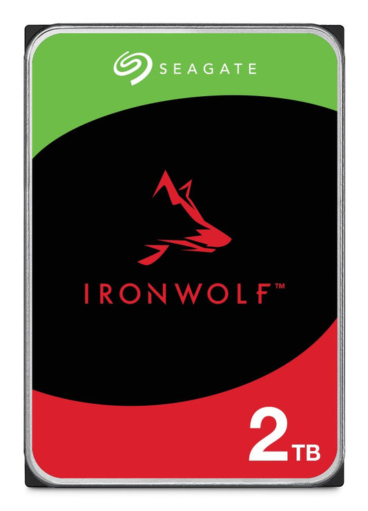 Seagate Ironwolf ST2000VN003 2TB 3.5'' HDD NAS Drives; SATA 6GB/s Interface; 1-8 Bays Supported; MUT: 180TB/Year; RV: No; Dual P