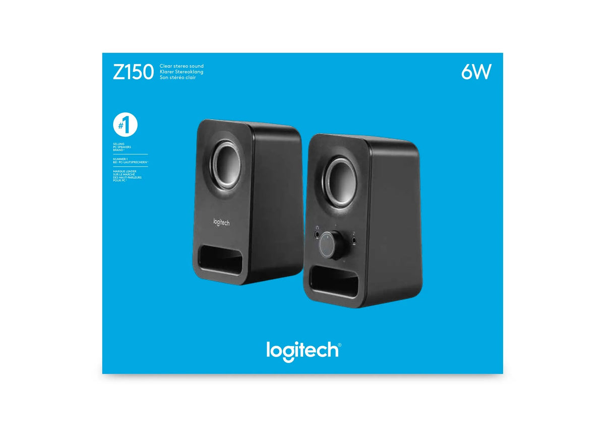 980-000814 - Logitech Desktop Speakers Z150 Multimedia mini Speakers Midnight Black 1 speaker 6 watts audio device with 3.5mm