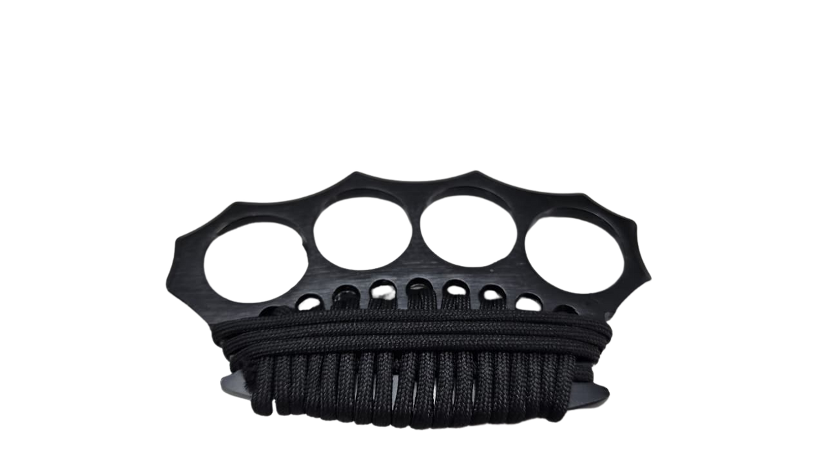 Knuckle Duster Black with Paracord - 4446B