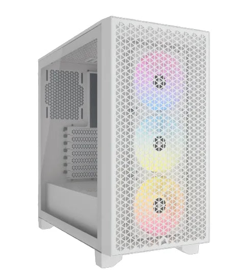 3000D RGB AIRFLOW White Mid-Tower PC Case; 2x 3.5'' |  2x 2.5'' Drive Bays; Up to 360mm Radiator compatible; 3x 120mm fan incl