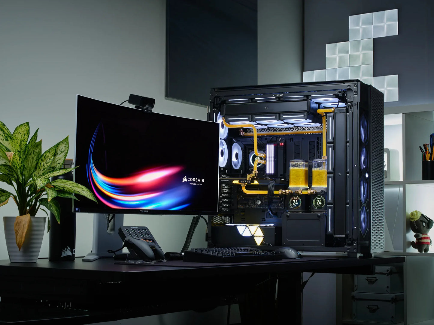 iCUE LINK 9000D AIRFLOW Tempered Glass Super-Tower; Supports  18x 120mm fans - Black