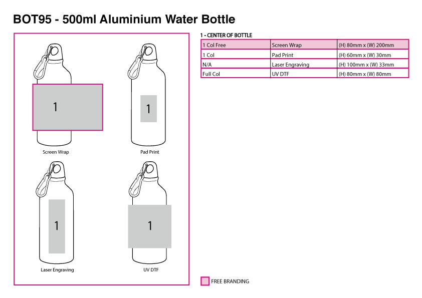 500ml Aluminium Water Bottle