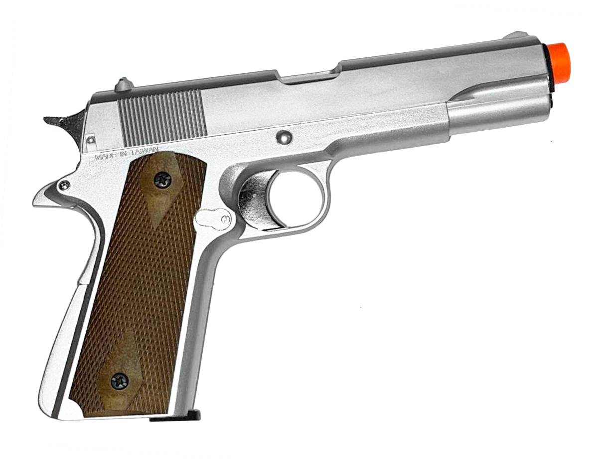 HFC 1911A1 Green Gas Airsoft Pistol - Silver HG121S
