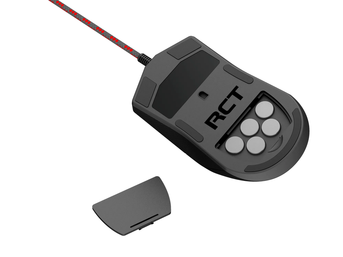 RCT HyperGlyde Gaming Mouse; 16000DPI switchable; 8 Programmable buttons; Interchangeable weights; Omron Mechanical Switches.