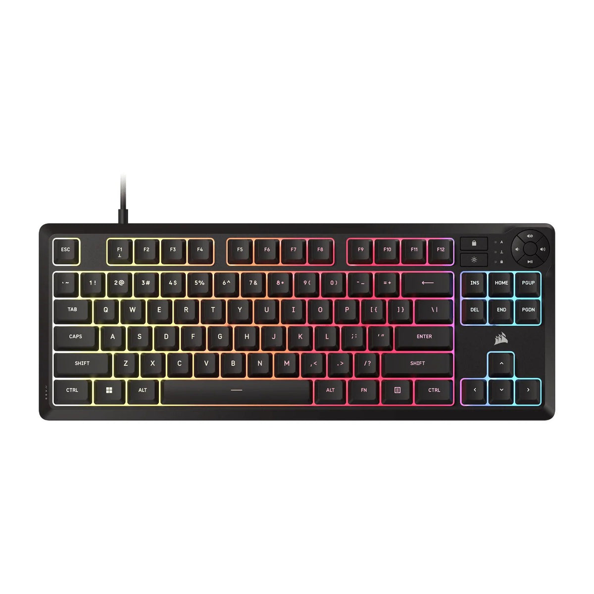 CORSAIR K55 CORE TKL RGB Wired Gaming Membrane Keyboard with 8-Zone RGB Backlighting – Black