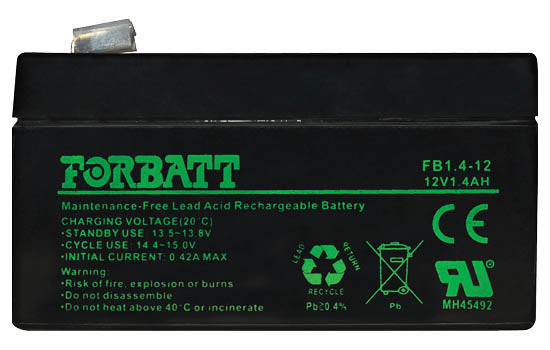 AS 12Volt 1.4AH - sealed lead acid battery, maintenance-free