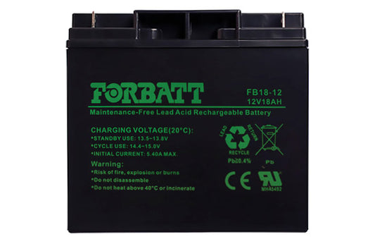 AS 12Volt 18AH - sealed lead acid battery, maintenance-free
