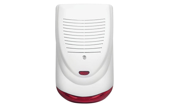 Siren/Red Strobe Combination - exterior piezo, 115db, built in level, 6 tone, 30 second flash
