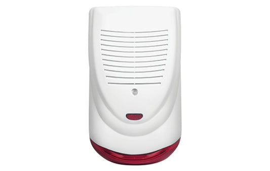 Siren/Red Strobe Combination - exterior piezo, 115db, built in level, 6 tone, 30 second flash