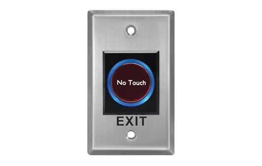Exit Button, No Touch - flush mount 12Vdc, Stainless Steel, NO/NC relay output, fits standard 4x2