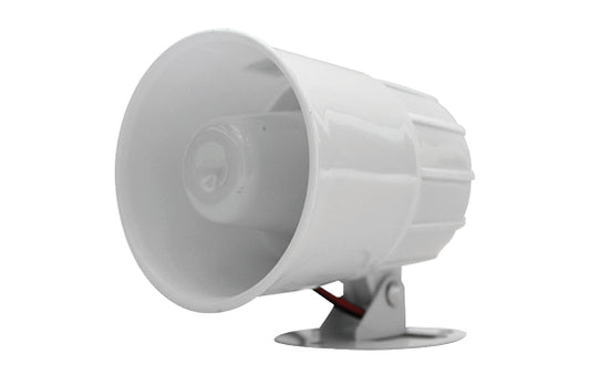 Siren, Horn Type - white, 15Watt, 12VDC, electronic