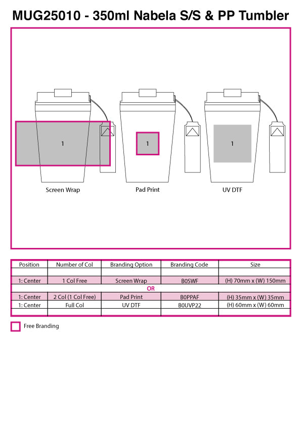 350ml Nabela S/S & PP Tumbler