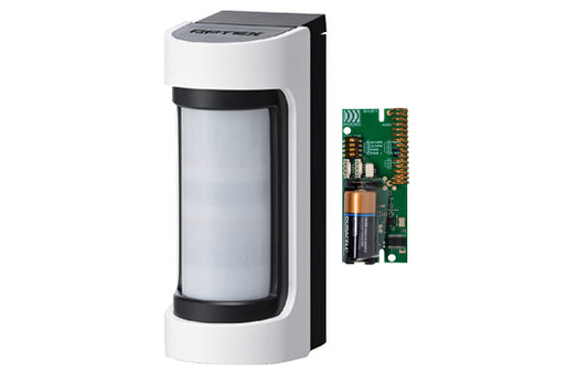 Optex Wireless Outdoor Dual Tech Detector - PIR & MW, 12m x 90° coverage with antimasking and microwave, IP55-Including full Ricochet Wireless TX(Elite Panels Only)