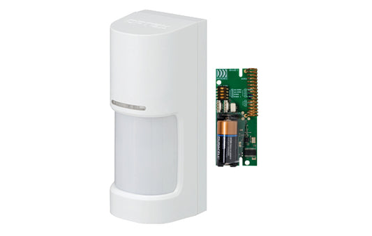 Optex Wireless 180° Low Mount Outdoor PIR Detector - 12m x 180° PIR coverage, independent left and right detection zones, IP55-Including full Ricochet Wireless TX(Elite Panels Only)