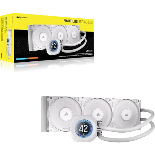 NAUTILUS 360 RS LCD Liquid CPU Cooler – 2.1'' IPS LCD Screen – RS120 Fans – 360mm Radiator – LGA1851/1700 AMD AM5/AM4