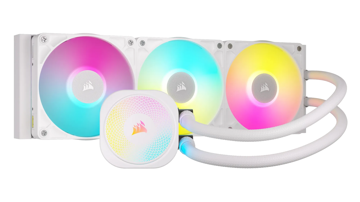 Corsair iCUE LINK TITAN 360 RX RGB Liquid CPU Cooler - White _ RX120 RGB Fans _ Fits Intel LGA 1851/1700; AMD® AM5/AM4.