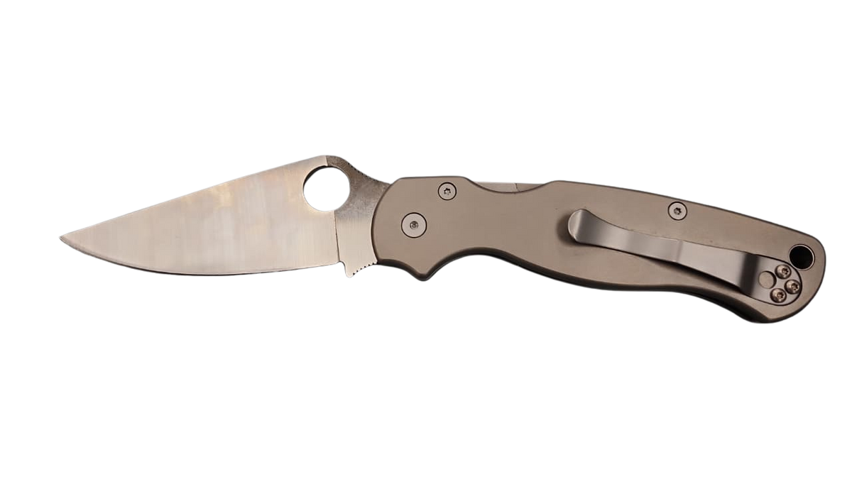 FAS7-22 Pocket Knife Folding Grey Handle, Round Hole On Blade