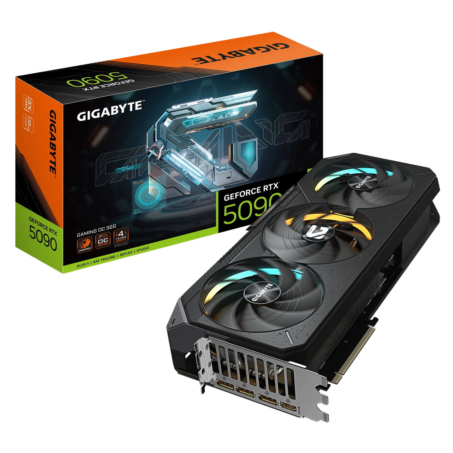 GIGABYTE NVIDIA RTX5090 GAMING OC 32GB GDDR7/ DP x3/ HDMI x1/ Support 8K.