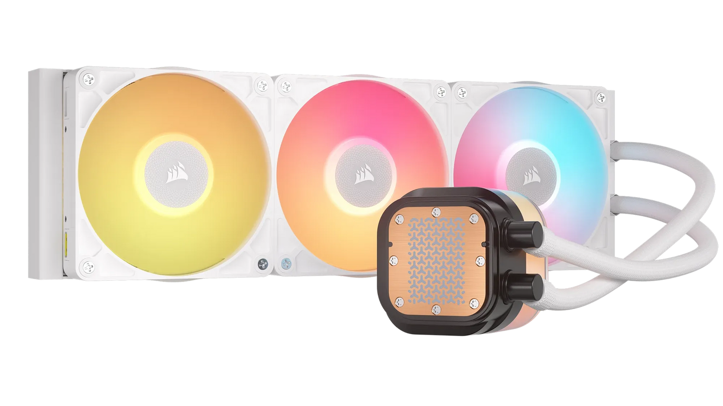 Corsair iCUE LINK TITAN 240 RX LCD Liquid CPU Cooler - White – RX120 RGB Fans – Fits Intel® LGA 1851/1700; AMD® AM5/AM4.