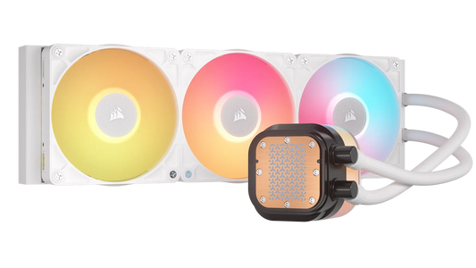 Corsair iCUE LINK TITAN 240 RX LCD Liquid CPU Cooler - White – RX120 RGB Fans – Fits Intel® LGA 1851/1700; AMD® AM5/AM4.