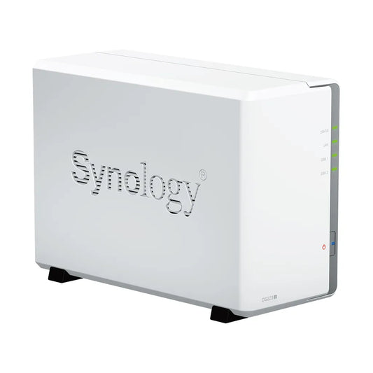 DiskStation 2 Bay NAS; 4-core 1.7 GHz;  1 GB DDR4 non-ECC