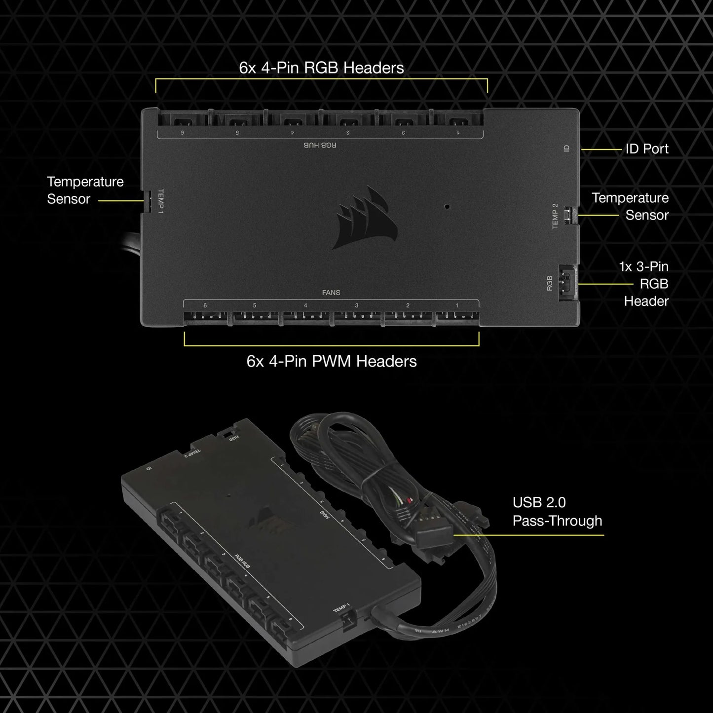 Corsair iCUE Commander CORE XT - Digital Fan Speed and RGB Lighting Controller.  6x Fan; 6x RGB