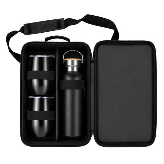 Executive Flask & Mug Gift Set - Black