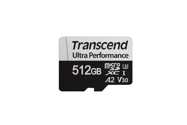 TRANSCEND 340S 512GB ULTRA PERFROMANCE MICRO SD UHS-I  U3 V30 A2 CLASS10 - READ 160 MB/S - WRITE 125MB/S - WITH SD ADPTOR