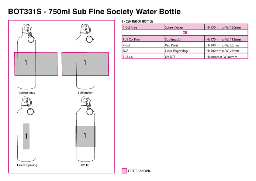 750ml Sub Fine Society Water Bot