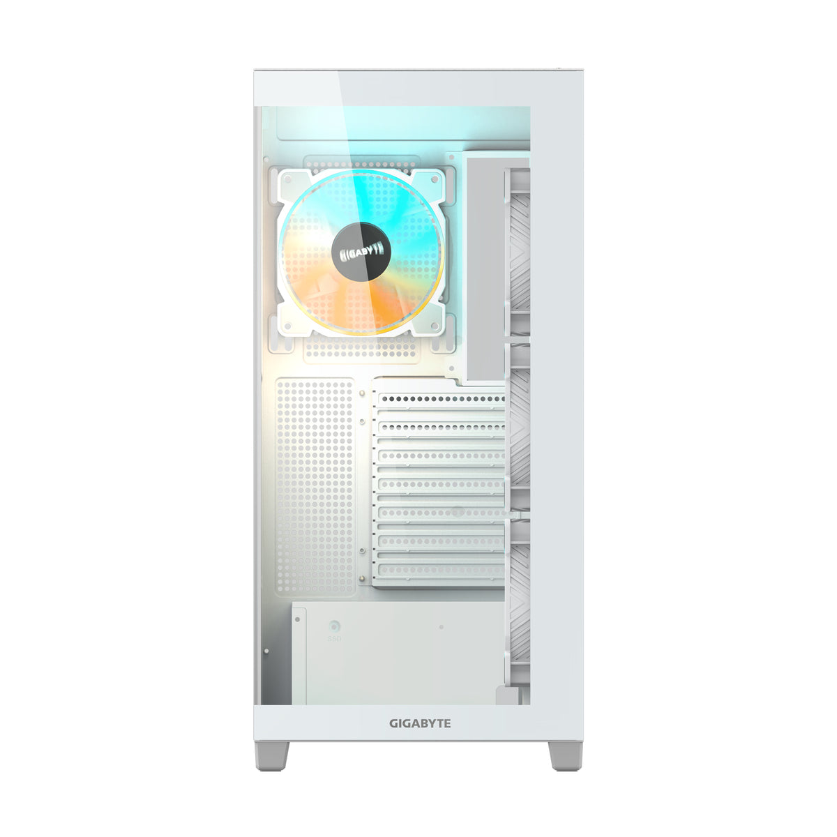 Gigabyte C500 White Panoramic Stealth ATX Chassis; 1x 3.5'' | 2x 2.5'' Drive Bays; 360mm Radiator; 4x 120mm ARGB fan incl;