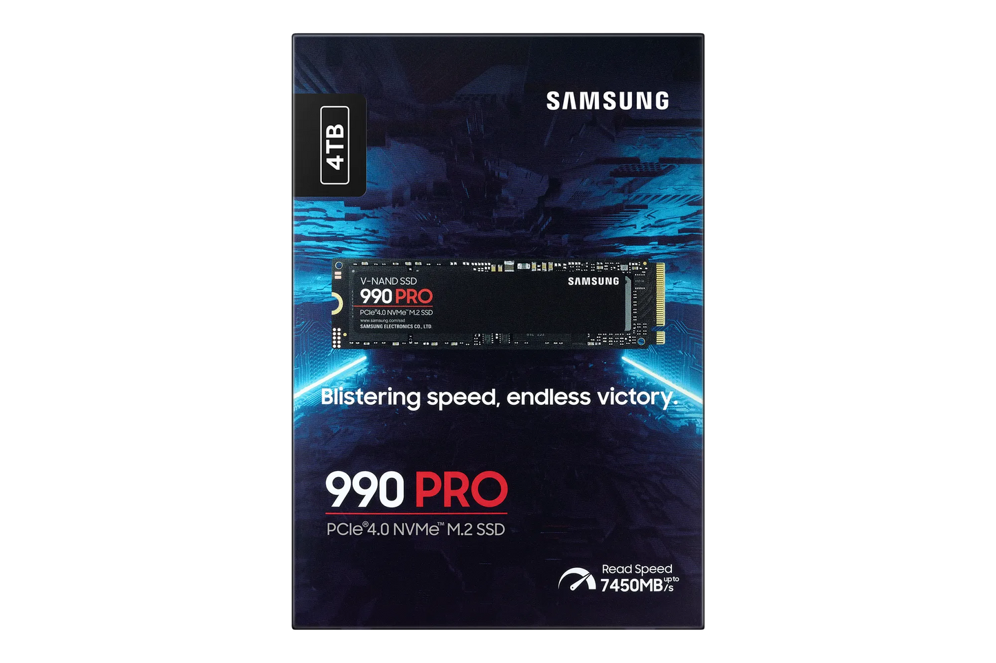 SAMSUNG 990 PRO 4 TB NVME SSD - READ SPEED UP TO 7450 MB/S, WRITE SPEED TO UP 6900 MB/S, RANDOM READ UP TO 1400000 IOPS, RANDOM WRITE UP TO 1550000 IOPS, PCIE 4.0 X4, NVME 2.0, V-NAND 3BIT MLC, IN-HOUSE CONTROLLER, 2GB LOW POWER DDR4, 2400TBW 5 YEAR CARRY - Guards On Duty Shop & Security Guards