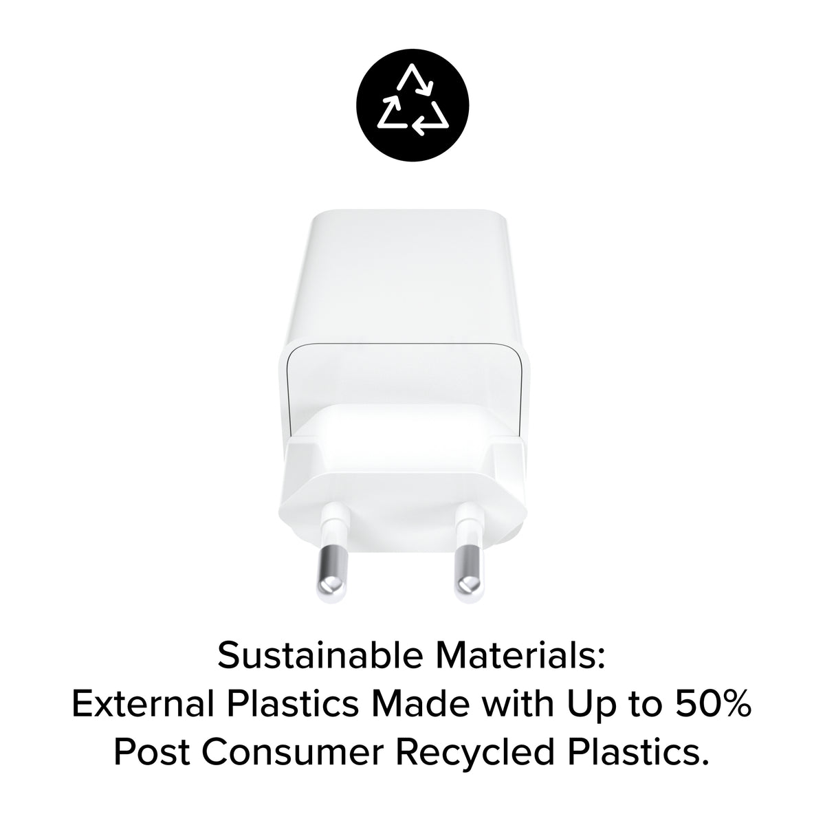 mophie-Essentials-Power Adapter-Dual USB-C-PD-50W-White-EU