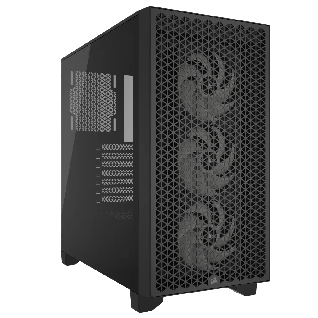 3000D RGB AIRFLOW Black Mid-Tower PC Case; 2x 3.5'' |  2x 2.5'' Drive Bays; Up to 360mm Radiator compatible; 3x 120mm fan incl