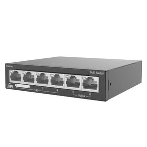 Uniview 4 Port 10/100 PoE Switch with 2 x 10/100 RJ45 Uplink