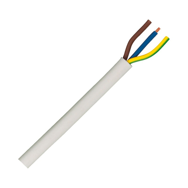 1.5mm 3 Core White Power Cable P/m