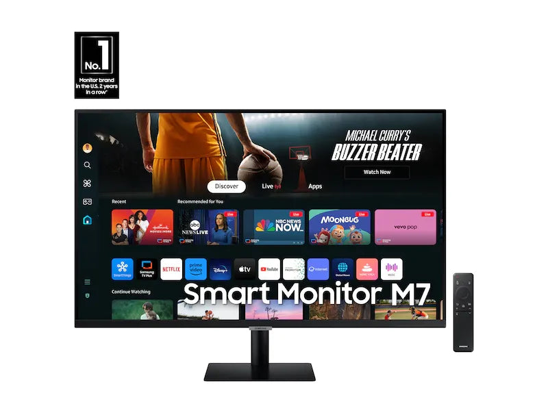 SAMSUNG SMART M70D FLAT 32" DISPLAY VA RESPONSE:5MS GTG AR: 16:09 RESOLUTION: 4K(3,840 X 2,160) (UHD) RR: 60HZ HDMI (X1) USB-C, DP SPEAKER: NO POWER SUPPLY: EXTERNAL TILT: YES SWIVEL: YES PIVOT: YES HEIGHT ADJUST: YES VESA: YES ACCESSORIES: HDMI CABLE, PO - Guards On Duty Shop & Security Guards
