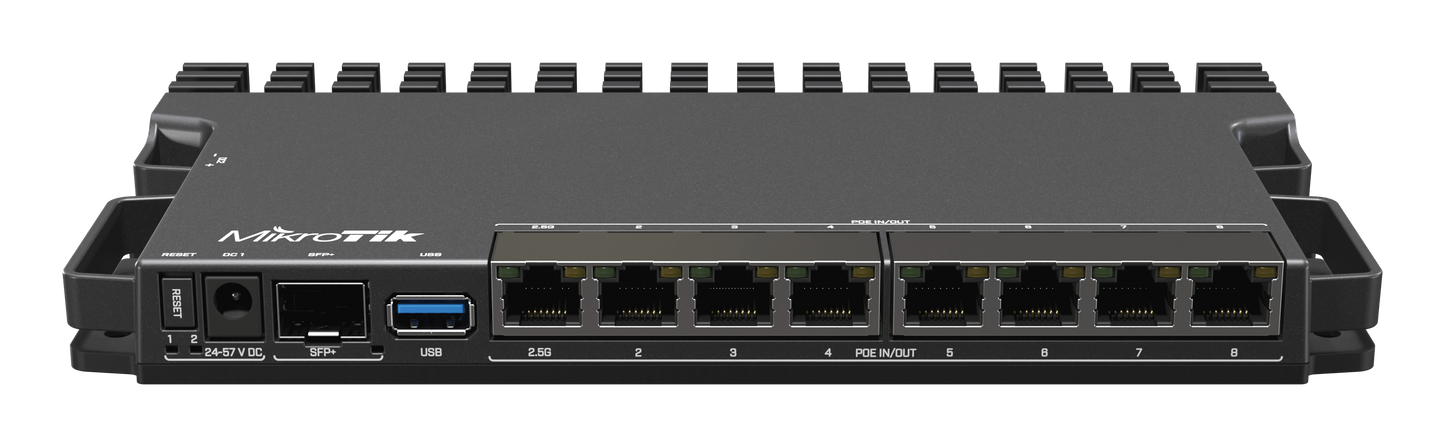MikroTik 7 Gigabit 1 x 2.5Gbps 1 SFP+ PoE Router L5 License | MT-RB5009UPR+S+IN