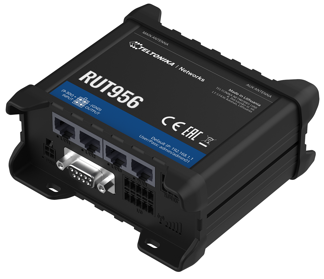 Teltonika Industrial RS232 / RS485 4G Dual SIM Router | RUT956