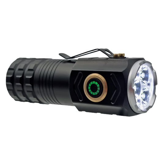 Zartek ZA-852 Mini High Power Flashlight 2200 Lumen 3x LED Aluminium IP65 USB-C Silver - Guards On Duty Shop & Security Guards