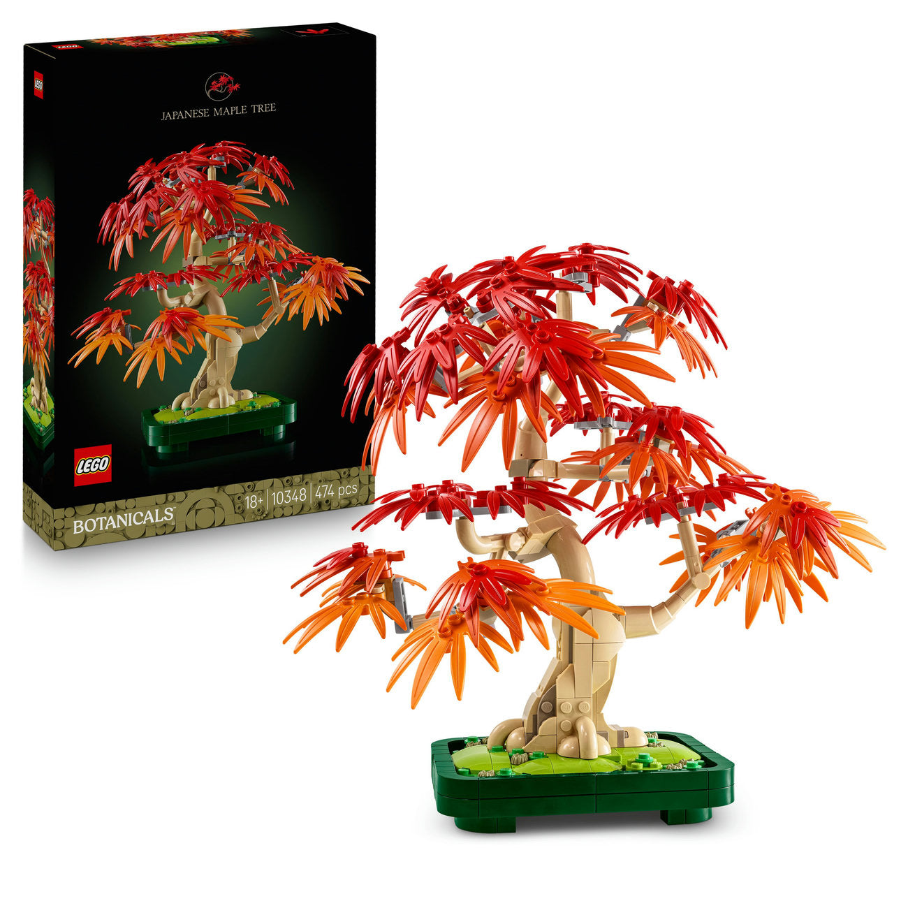 LEGO® ICONS Botanicals Japanese Red Maple Bonsai Tree Plant Decor Set 10348