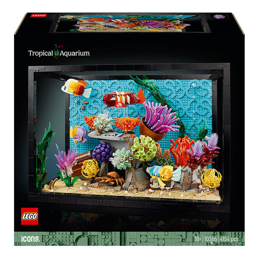 LEGO® ICONS Tropical Aquarium, Fish Tank Decor Building Kit for Adults 10366