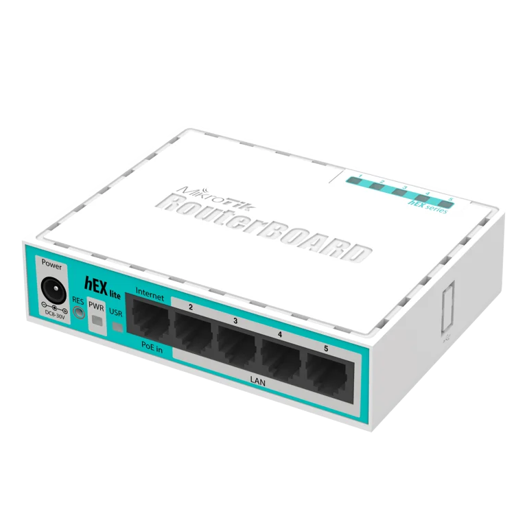 MikroTik hEX Lite - Desktop Router with 5x 10/100 Ports - ViBE COMPATIBLE (ViBE Base License not included)