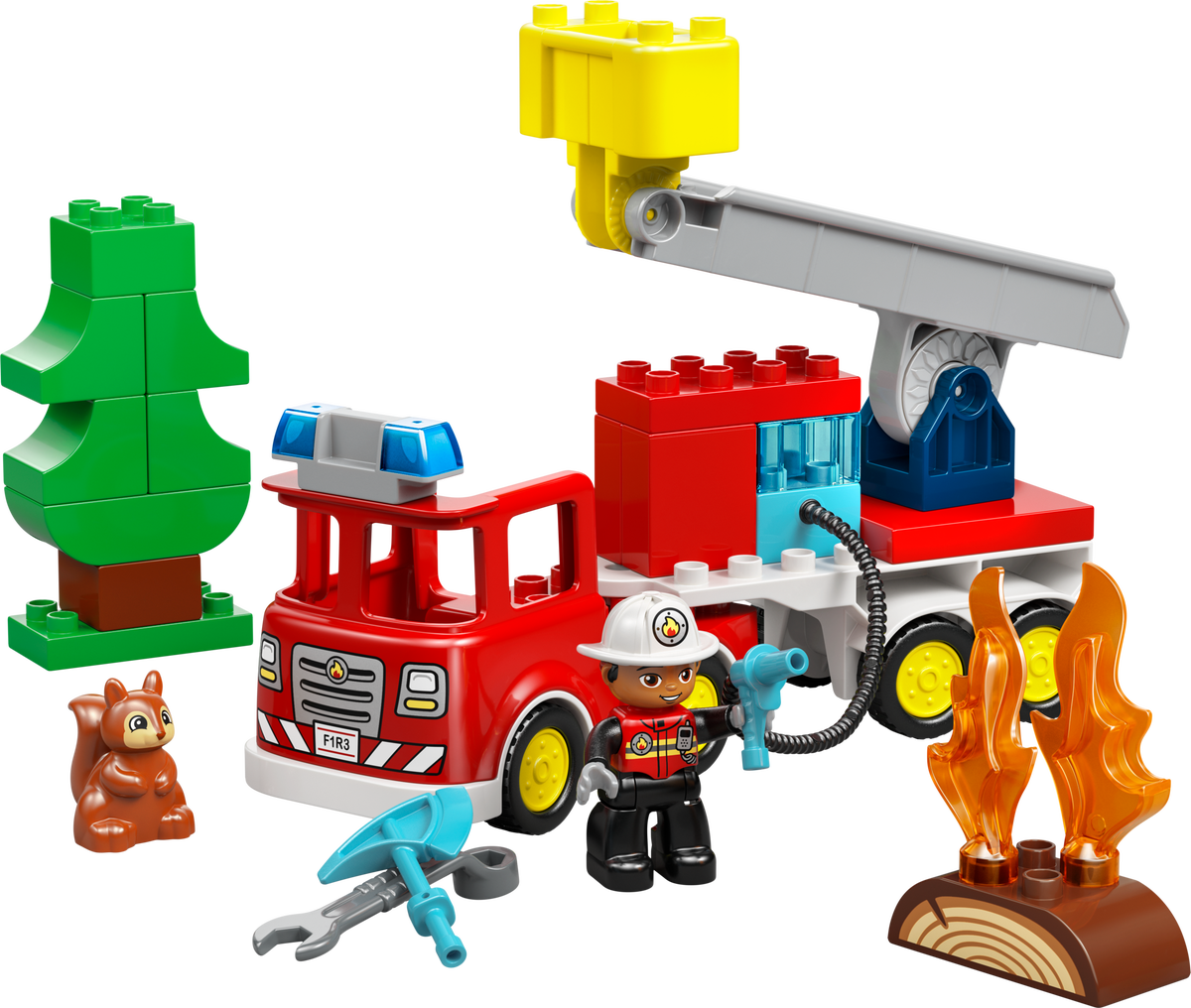 LEGO Fire Truck With Hose and Firefighter — Set 10473
