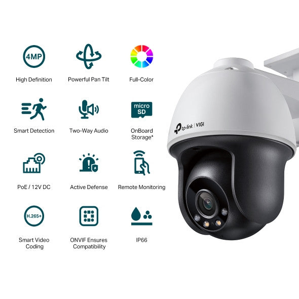 TP-Link VIGI 4MP Full Colour Pan/Tilt IP Network Camera