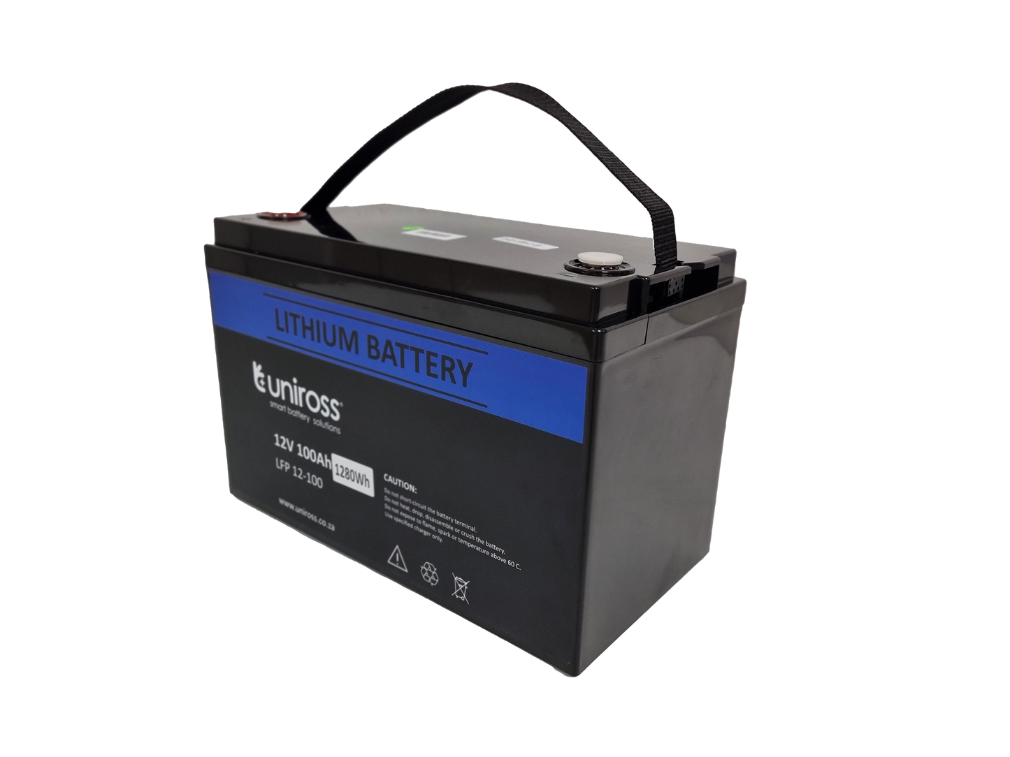 Uniross 12.8V 100Ah (1.28kWh) LiFEPO4 Battery | UR-BAT-LiFePO4-12-100