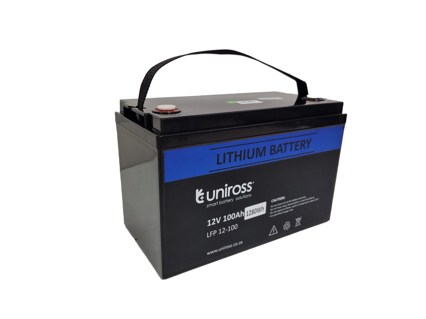 Uniross 12.8V 100Ah (1.28kWh) LiFEPO4 Battery | UR-BAT-LiFePO4-12-100