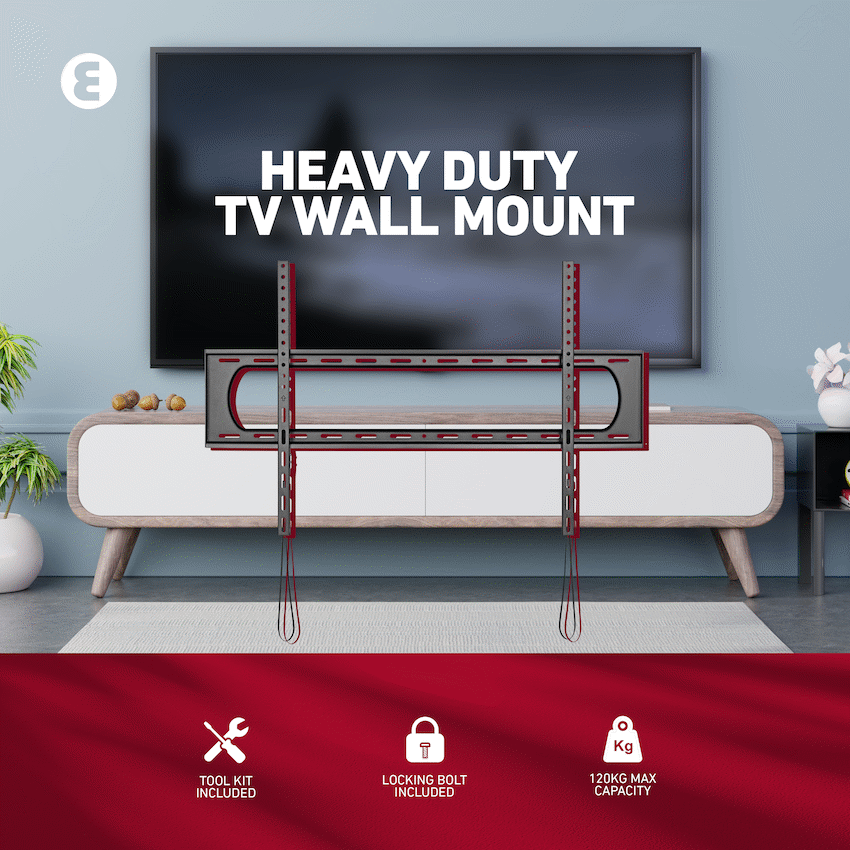 Ellies Solid series Fixed Heavy Duty Tv Wall Mount For 60" - 120" TVs - Guards On Duty Shop & Security Guards