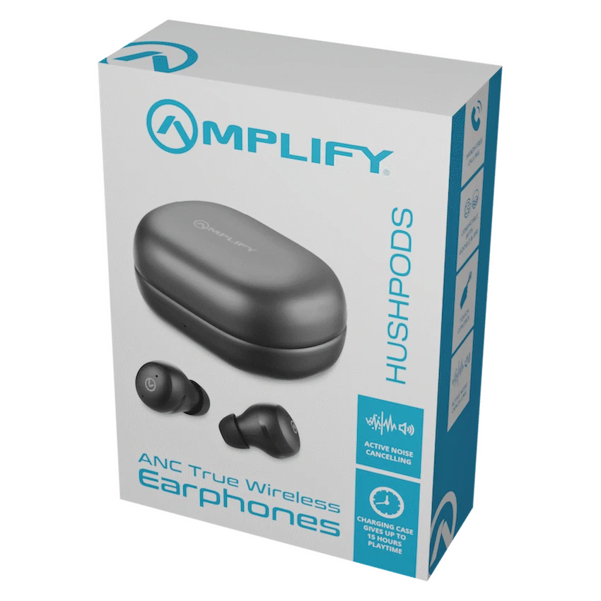 Amplify HushPods - TWS Earphone with ANC - Black - Guards On Duty Shop & Security Guards